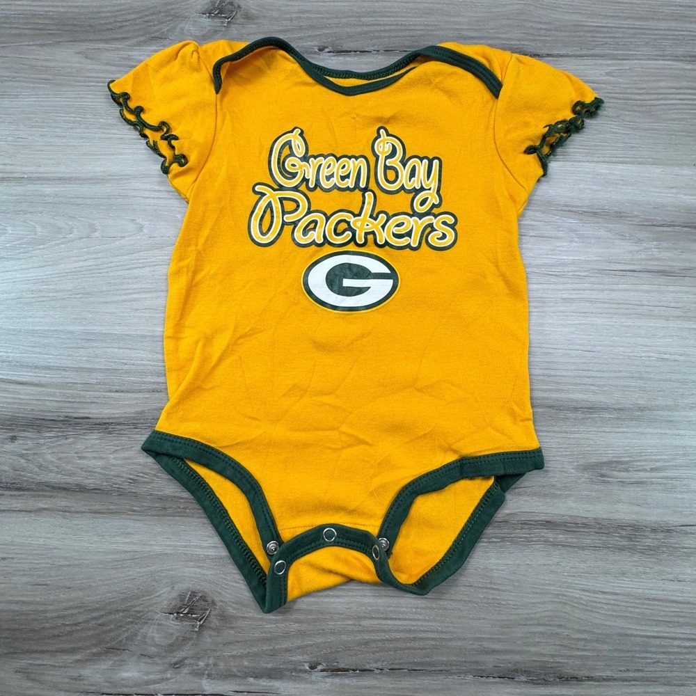 Green Bay Packers Baby Bodysuit Infant 18 Months Yellow NFL Team Apparel